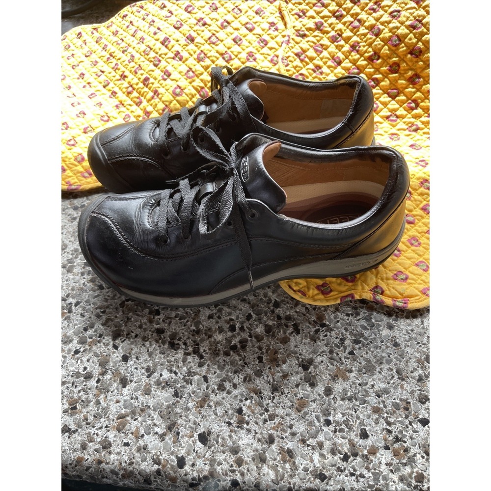 Keen Presidio II Shoes Women's US 10 Black Leather Hiking Low Lace Up Sneakers - Picture 2 of 16